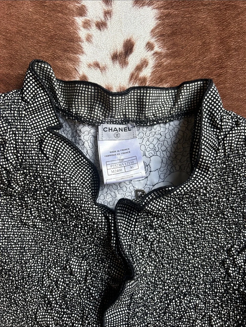 CHANEL 2004 BLACK WHITE CAMELLIA POLYESTER ENSEMBLE